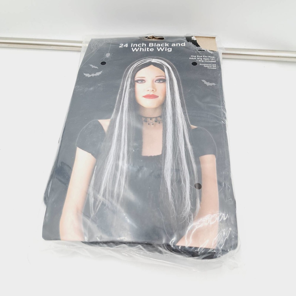 Halloween Costume Accessory Black White Long Hair Wig Cruilla de Vil